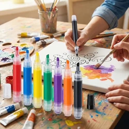 Kisston Refillable Paint Pen Set | 3-30mm Acrylic Markers for DIY & Art (70-120 chars) thumbnail 6
