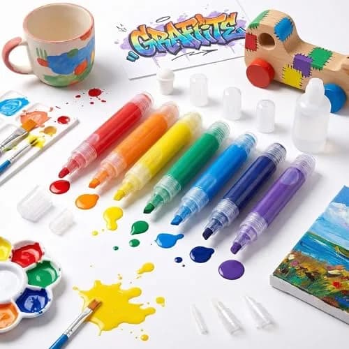Kisston Refillable Paint Pen Set | 3-30mm Acrylic Markers for DIY & Art (70-120 chars) thumbnail 8