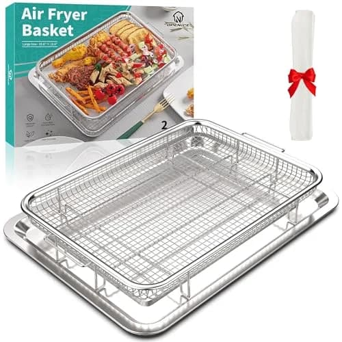 OPENICE Oven Air Fryer Basket and Tray Set 39.9cm x 29.5cm (15.7" x 11.6") | Stainless Steel Non-Stick Crisper Cooker thumbnail 1