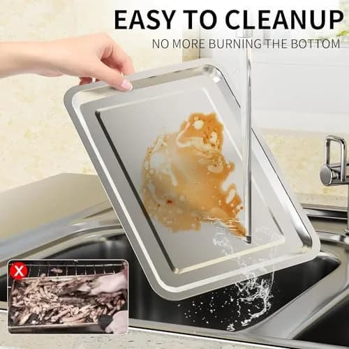 OPENICE Oven Air Fryer Basket and Tray Set 39.9cm x 29.5cm (15.7" x 11.6") | Stainless Steel Non-Stick Crisper Cooker thumbnail 7