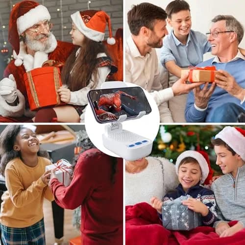 comiso Portable Bluetooth Speaker with Phone Stand, HD Stereo, Adjustable, White | 5W HD Surround Sound Speaker thumbnail 7