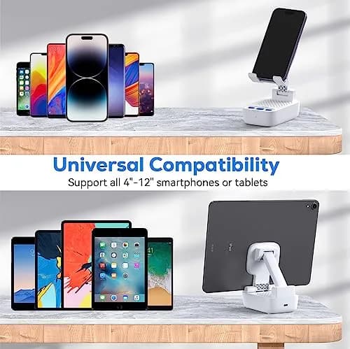 comiso Portable Bluetooth Speaker with Phone Stand, HD Stereo, Adjustable, White | 5W HD Surround Sound Speaker thumbnail 3