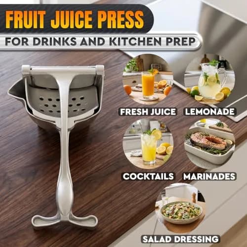 LEGLO Manual Citrus Juicer Squeezer 600ml (20 oz) Aluminum Bowl with Pour Spout | Easy Leverage for Lemons, Limes, Oranges thumbnail 7