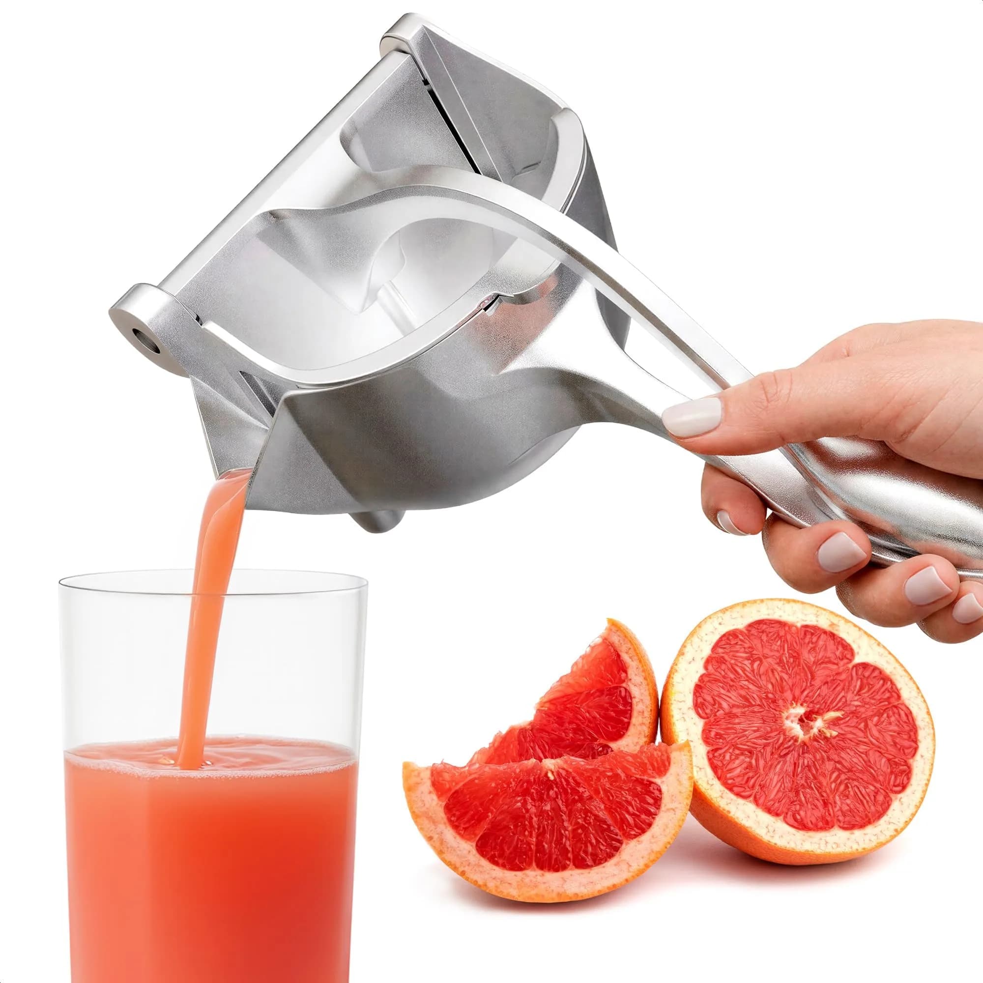 LEGLO Manual Citrus Juicer Squeezer 600ml (20 oz) Aluminum Bowl with Pour Spout | Easy Leverage for Lemons, Limes, Oranges - main product image