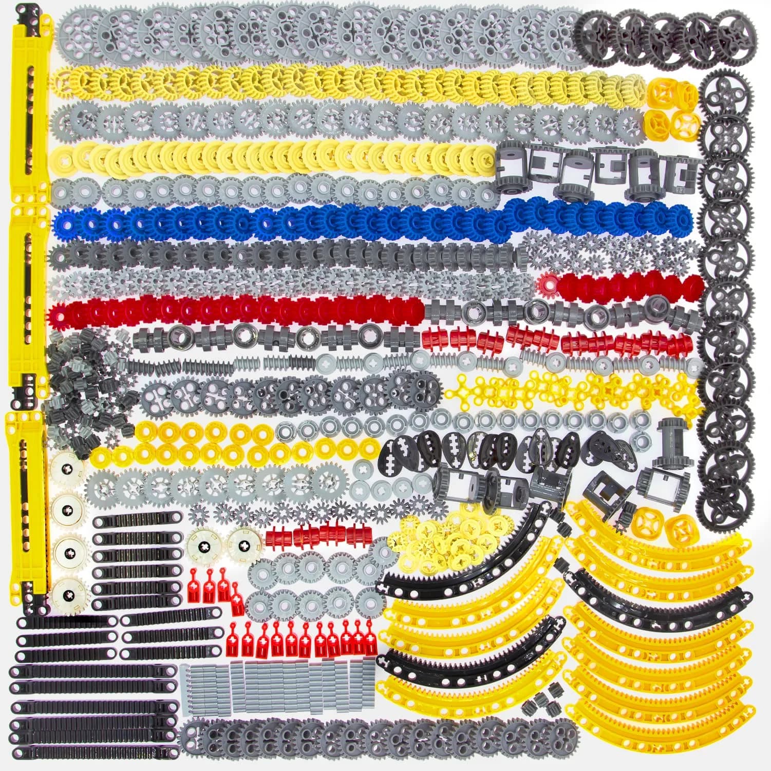 ASTEM 699pcs Technic Parts Gears Axle-Pin-Connector Set | Compatible with Major Brands, Creative STEM Toy (699 Pieces, Random Colours) — Random Colour