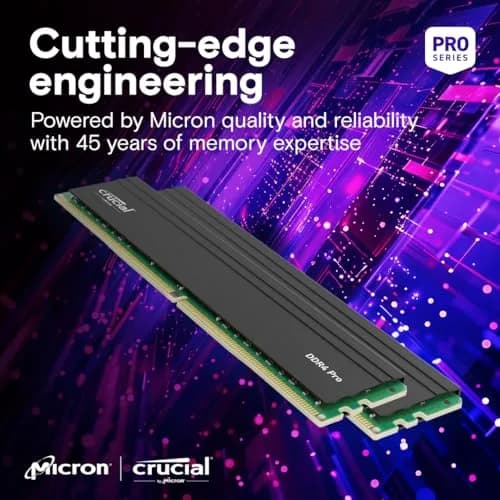 Crucial Pro 64GB DDR4 RAM Kit (2x32GB) 3200MHz | High-Performance Desktop Memory thumbnail 6