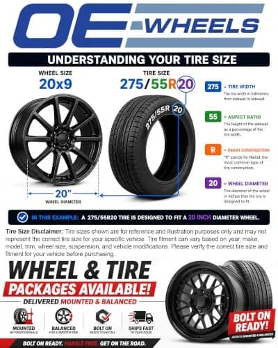 OE Wheels CV96B 20x8.5 Gloss Black Rim | 8x180 Bolt Pattern, 47ET Offset, Aluminum (70-120 chars) thumbnail 7