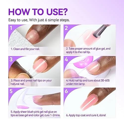 gelike ec Jelly Nail Glue Gel: Sheer Blush Pink Rubber Base for Natural Nails, 8ml (0.27 Fl Oz) | 6-in-1 Builder & Base Coat thumbnail 7