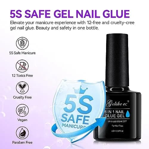 gelike ec Jelly Nail Glue Gel: Sheer Blush Pink Rubber Base for Natural Nails, 8ml (0.27 Fl Oz) | 6-in-1 Builder & Base Coat thumbnail 8