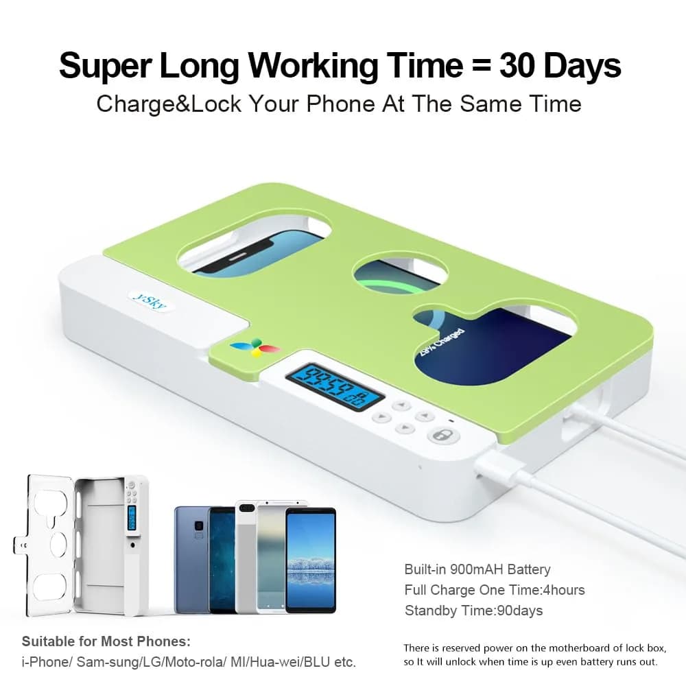 ySky Phone Lock Box with Timer, Crystal, 19.1cm (7.5in) | Limits Smartphone Access - view 5