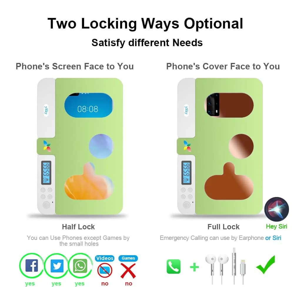 ySky Phone Lock Box with Timer, Crystal, 19.1cm (7.5in) | Limits Smartphone Access - view 2
