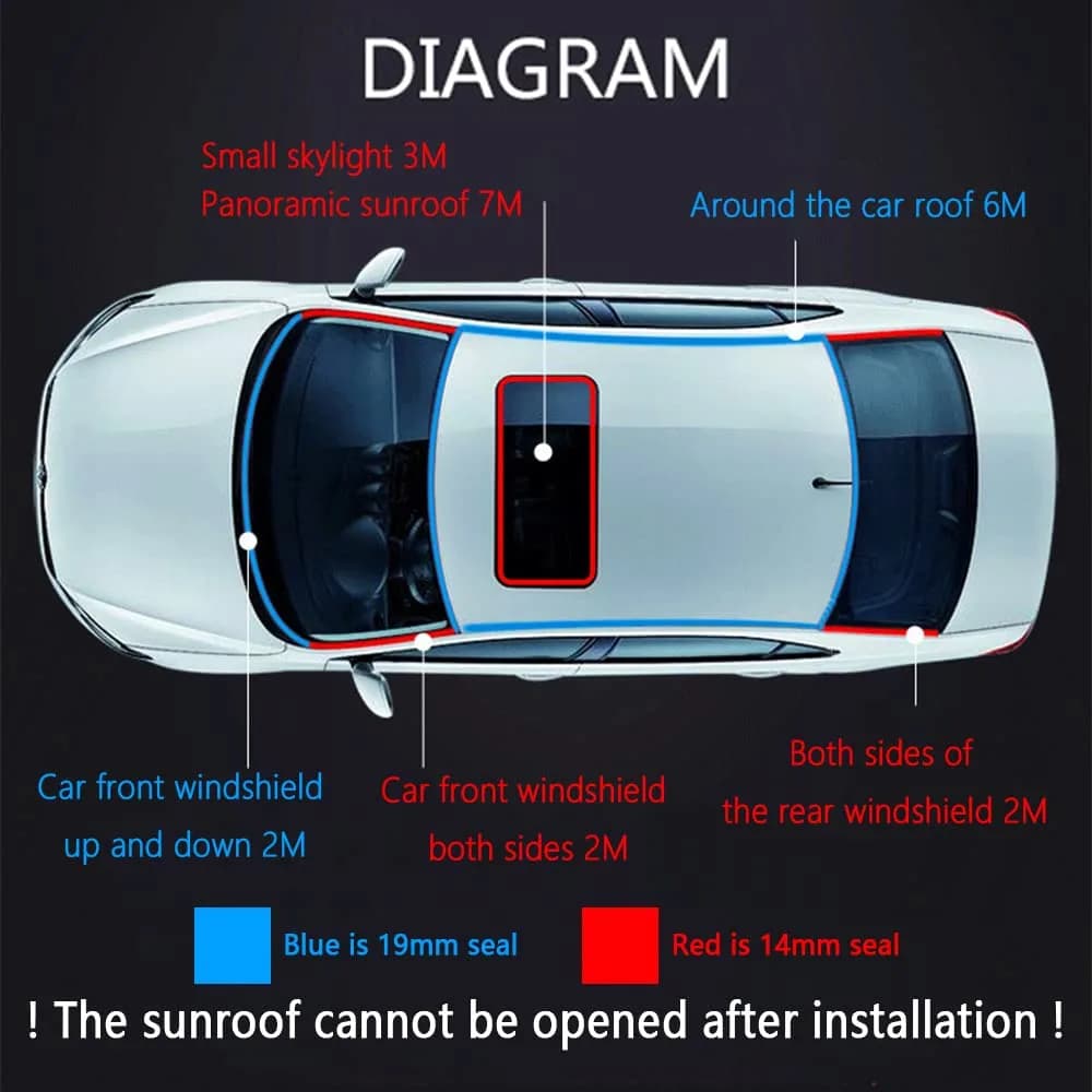Turcee T-Car Weather Stripping Seal 7.16 m (23.5 Ft) | Reduces Wind Noise & Dust Ingress - view 5