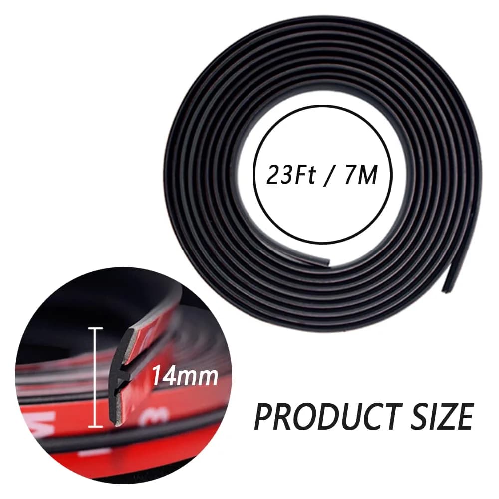 Turcee 14mm x 23Ft T-Car Weather Stripping Seal for Windshield & Tailgate - view 2