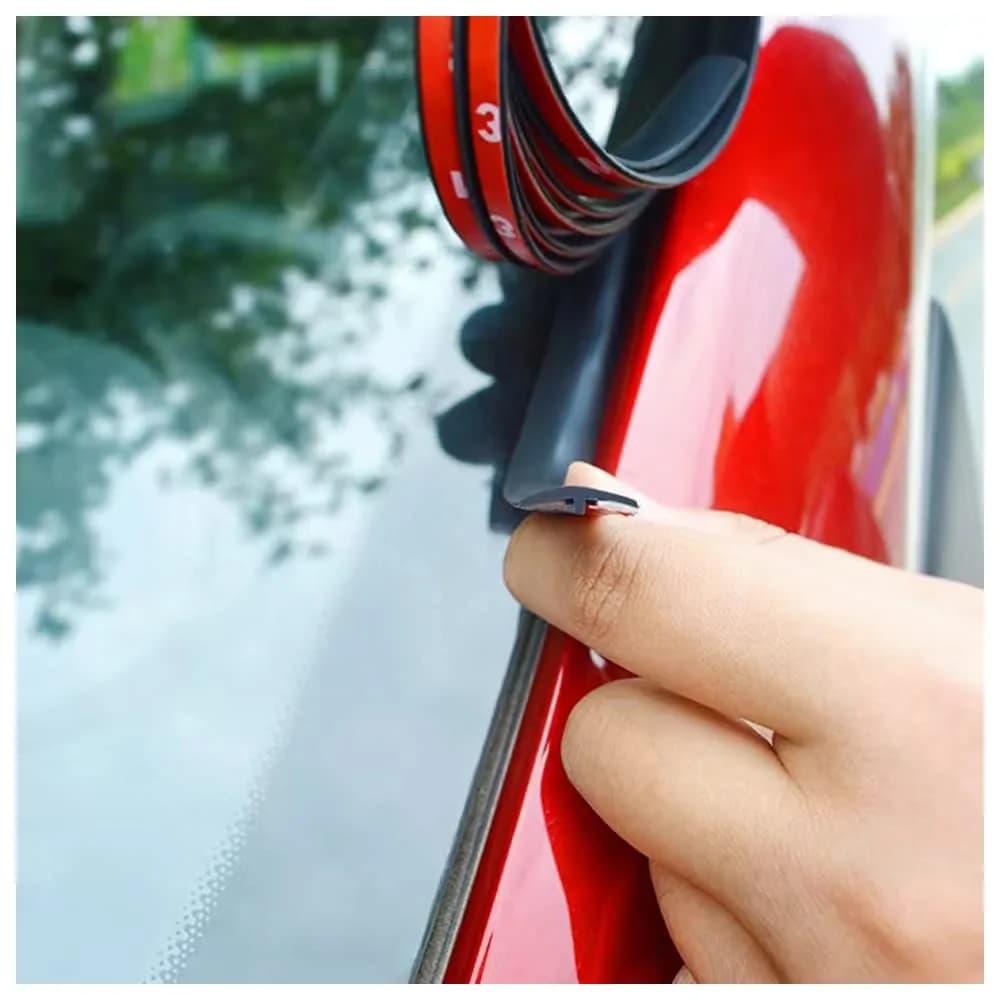 Turcee T-Car Weather Stripping Seal 5M (16.4ft) | Reduces Wind Noise & Dust Ingress — 19mm×16Ft