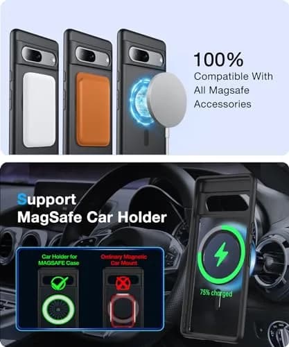 FNDMIL Magnetic Case for Google Pixel 7 (6.3-inch) | Translucent Matte Black thumbnail 3