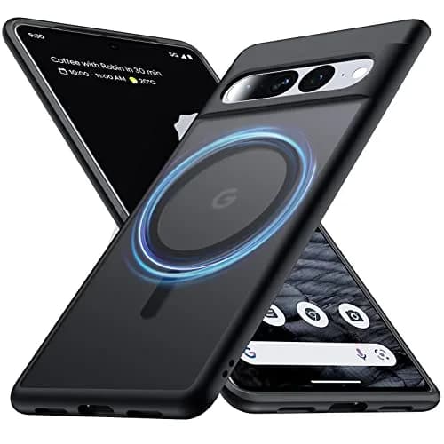 FNDMIL Magnetic Case for Google Pixel 7 Pro with MagSafe | Matte Black Translucent Hard Back & Soft TPU Frame thumbnail 1