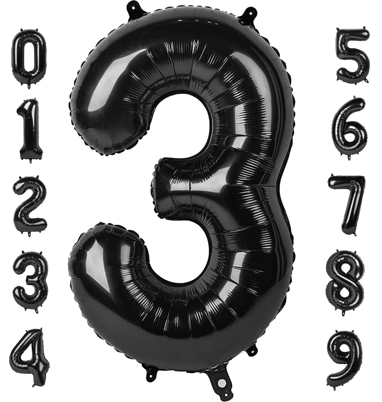 Mluchee Black Number 1 Balloon 40 Inch | Birthday Party Decorations for Adults — Black / Number 3