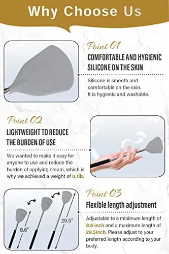 ROUNDS Telescopic Lotion Applicator for Back 29.5 inches (75 cm) | Effortless Application for Hard-to-Reach Areas thumbnail 5