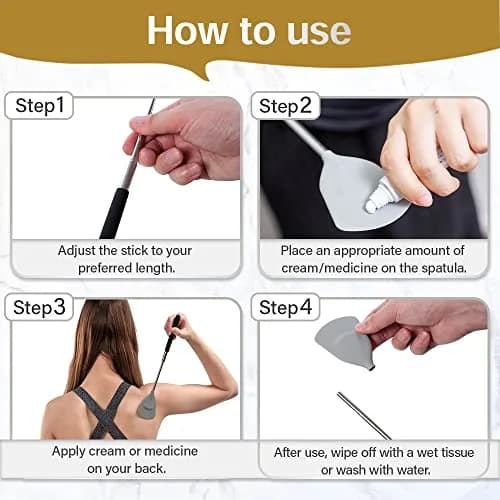 ROUNDS Telescopic Lotion Applicator for Back 29.5 inches (75 cm) | Effortless Application for Hard-to-Reach Areas thumbnail 6