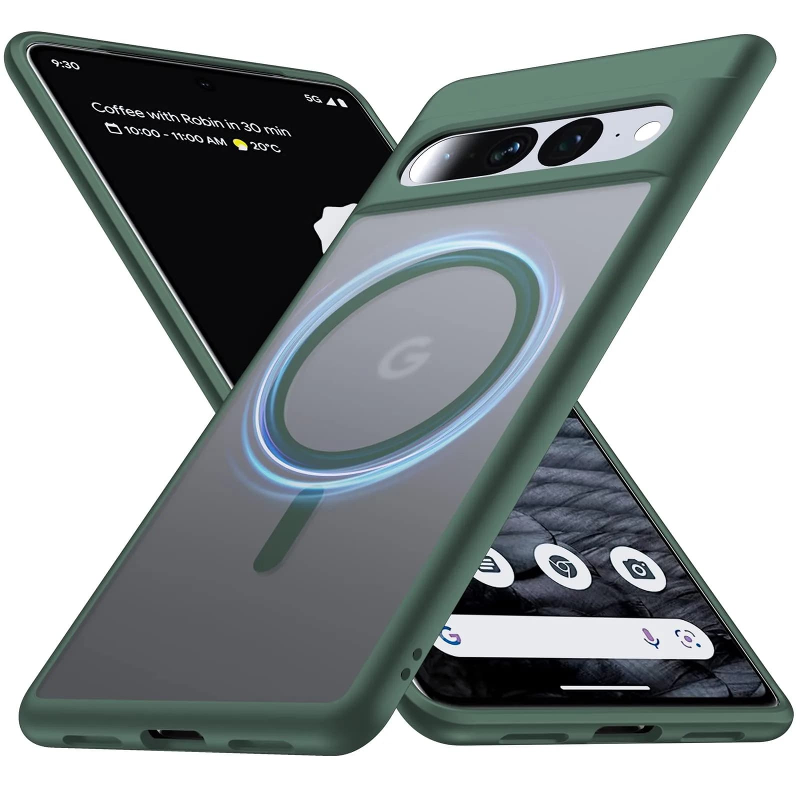 FNDMIL MagSafe Compatible Case for Google Pixel 7 Pro (6.7 inch) | Military Grade Drop Protection — Matte Green