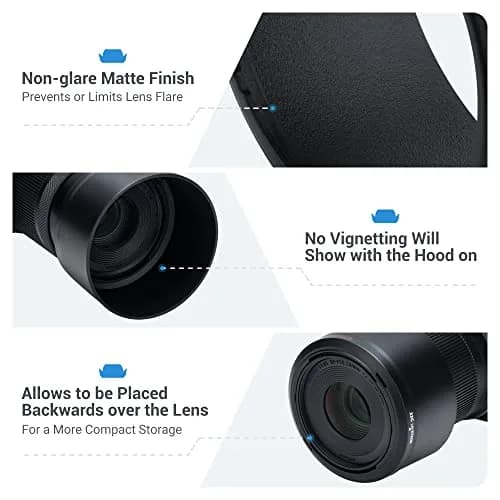 JJC ET-60B Lens Hood for Canon RF-S 55-210mm f/5-7.1 IS STM Lens | Reversible Bayonet Design with 55mm Filter Compatibility thumbnail 4