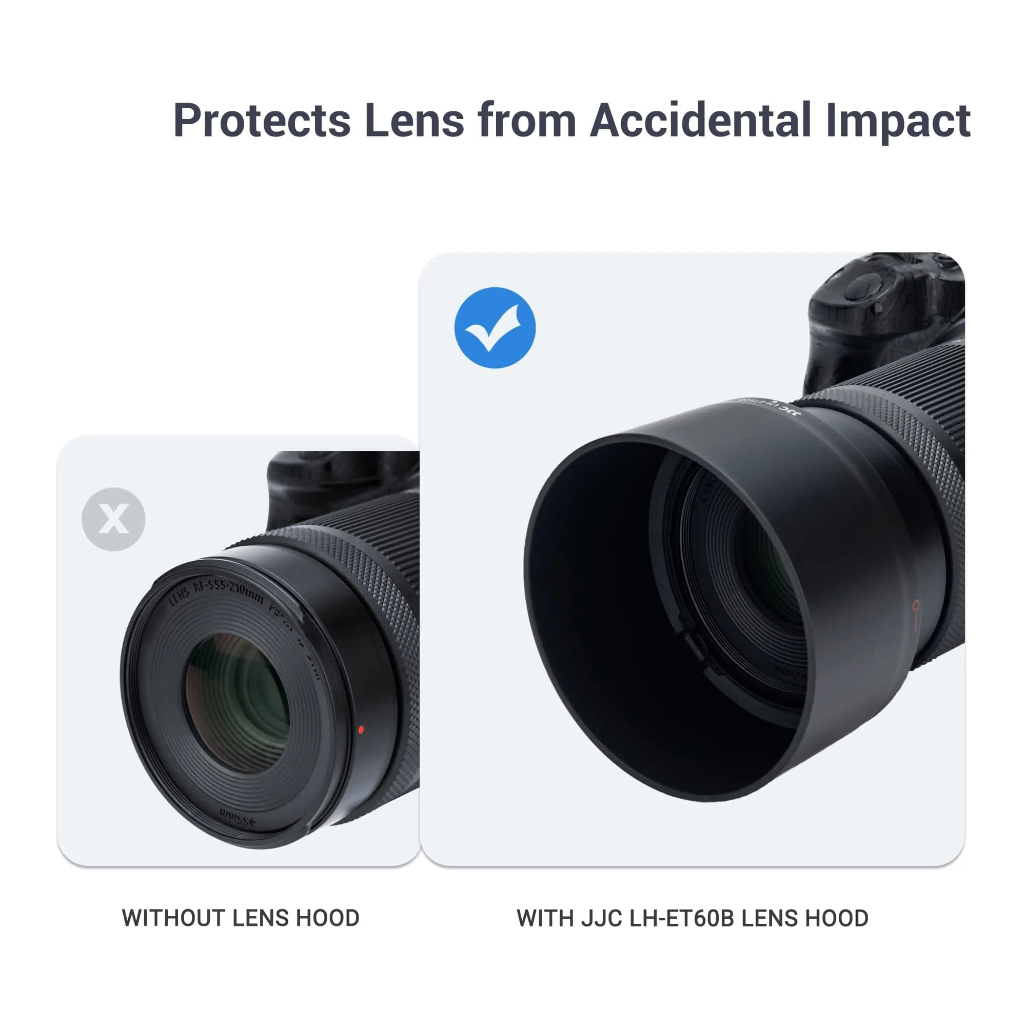 JJC ET-60B Lens Hood for Canon RF-S 55-210mm f/5-7.1 IS STM Lens | Reversible Bayonet Design with 55mm Filter Compatibility - view 6