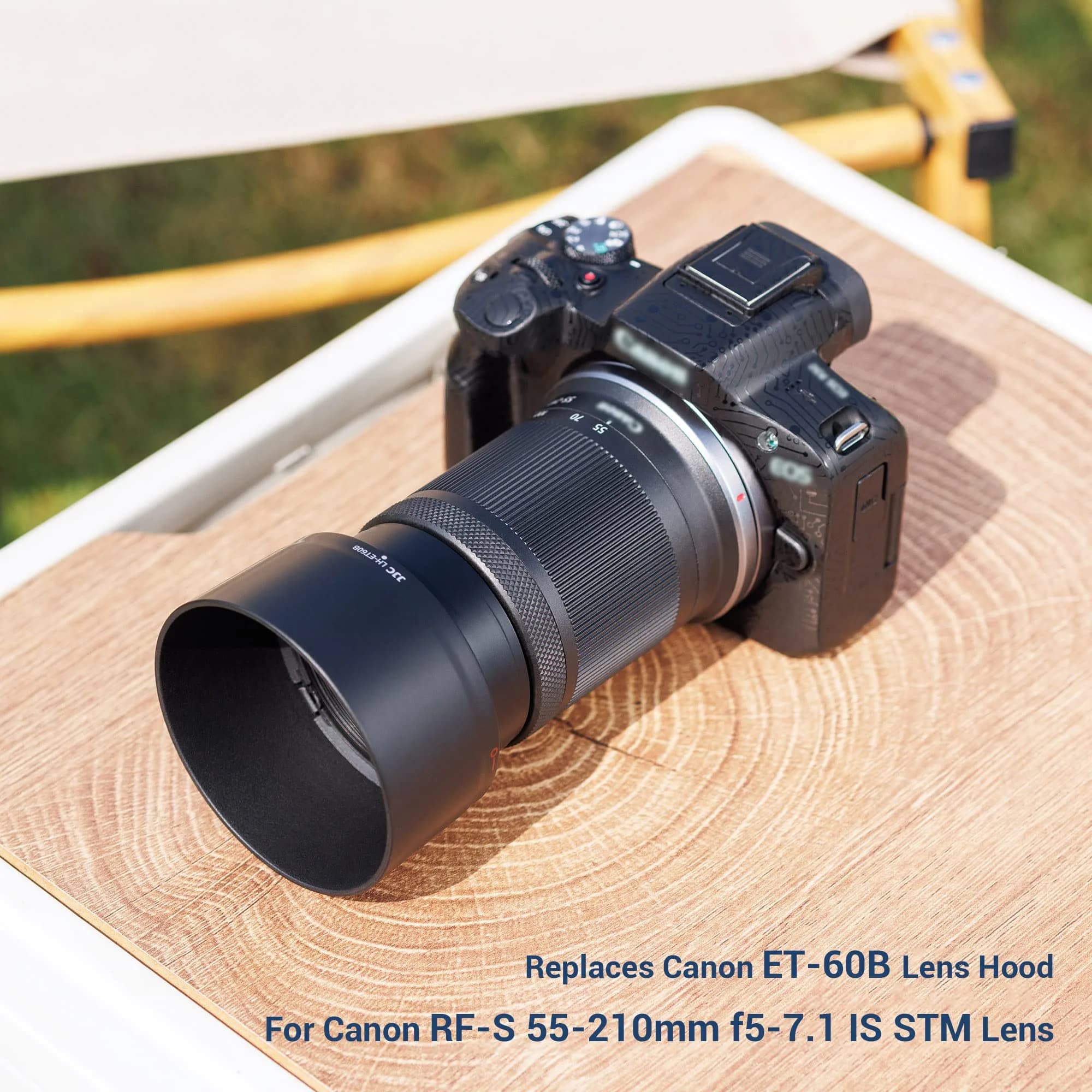 JJC ET-60B Lens Hood for Canon RF-S 55-210mm f/5-7.1 IS STM Lens | Reversible Bayonet Design with 55mm Filter Compatibility - view 2