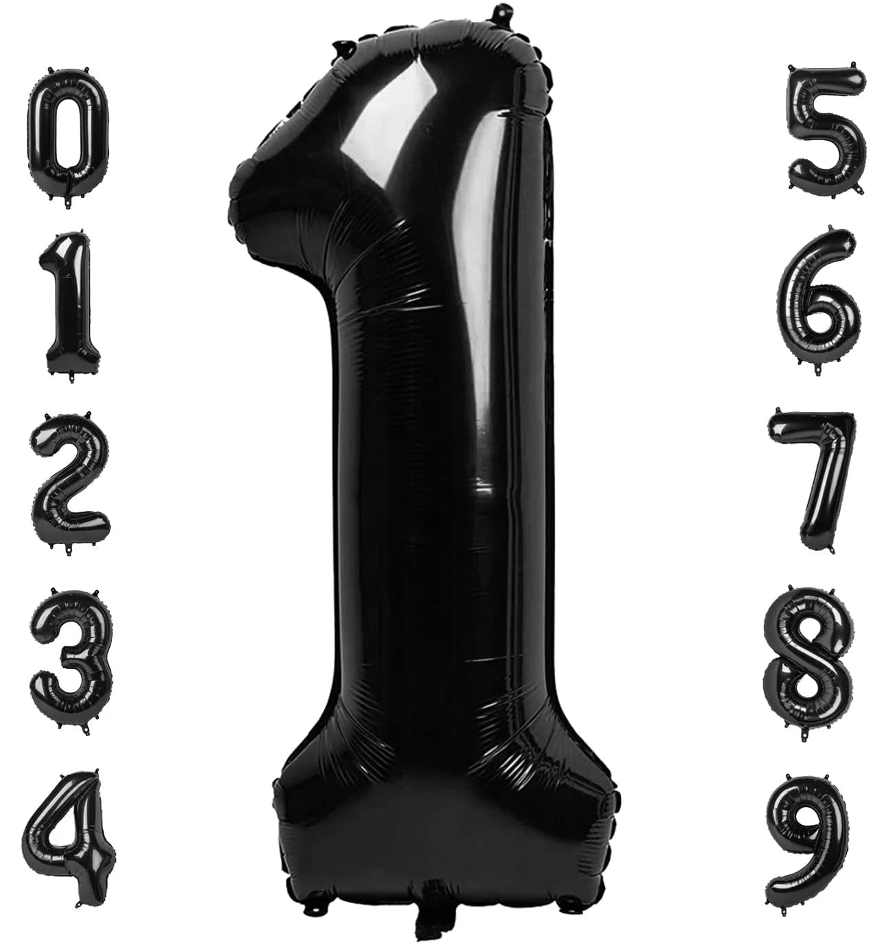 Mluchee Number 1 Balloon 40 Inch Black | Birthday Party Decorations for Adults - main product image