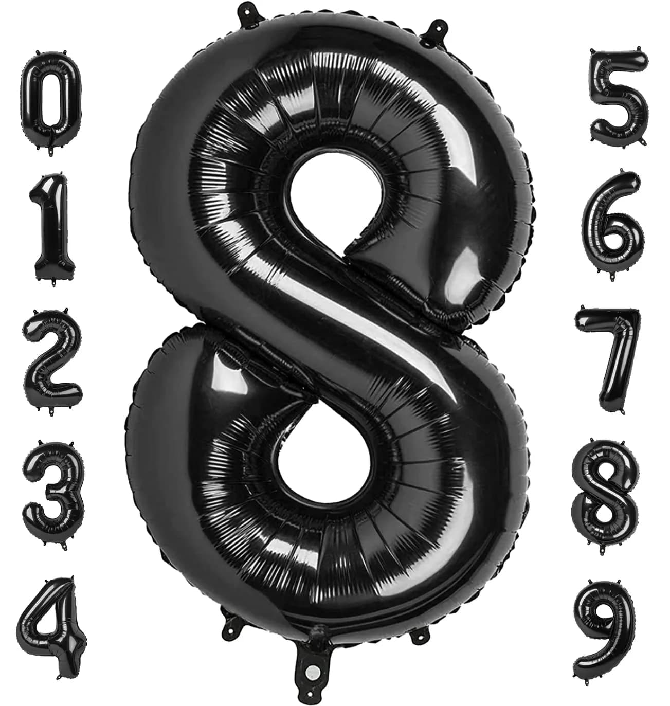 Mluchee 40 Inch Black Number 8 Balloon - Perfect for 8th or 18th Birthday Party Decorations - main product image
