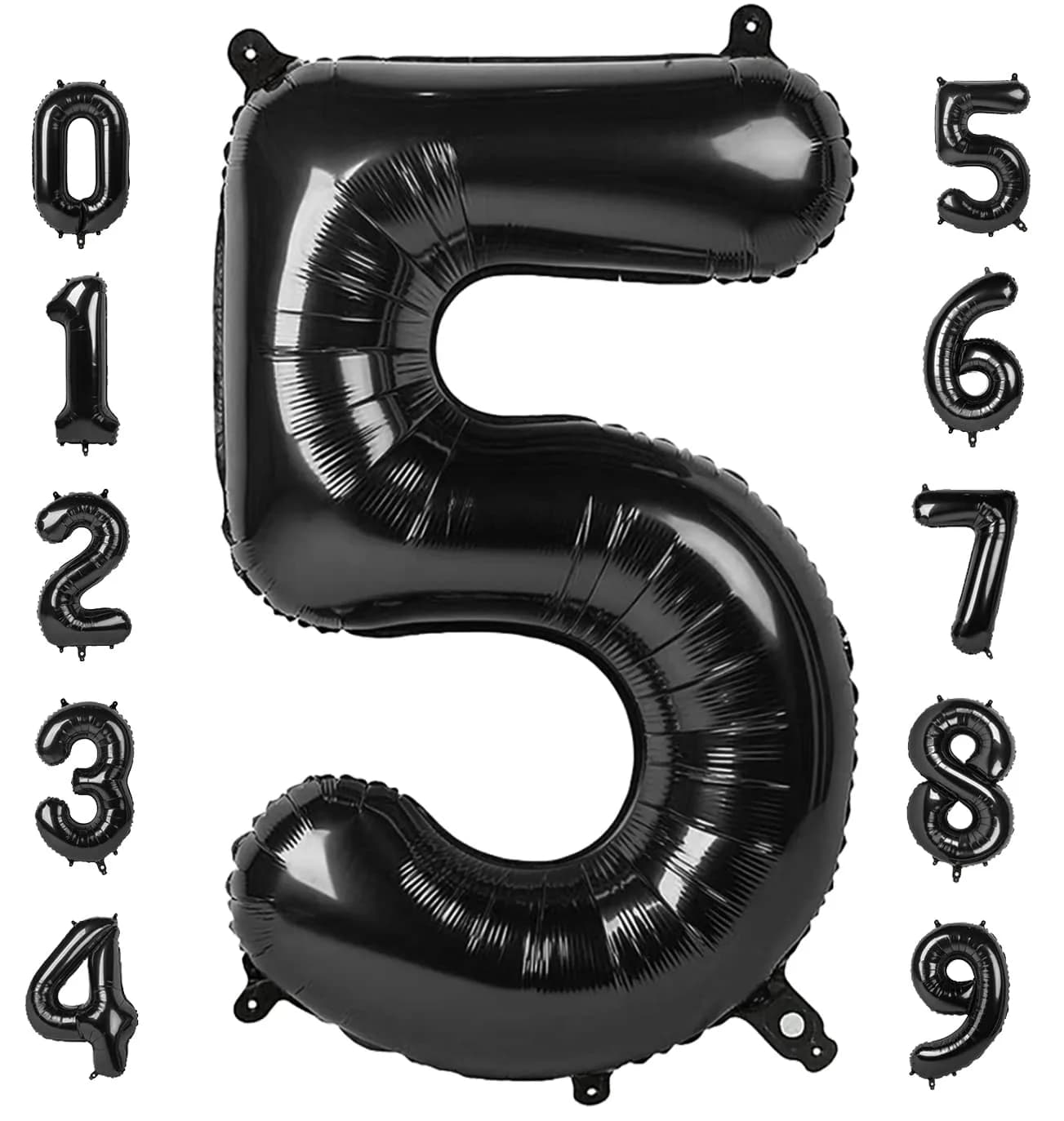 Mluchee Black Number 5 Balloon 40 Inch | Jumbo Foil Balloon for Birthday Party Decorations — Black