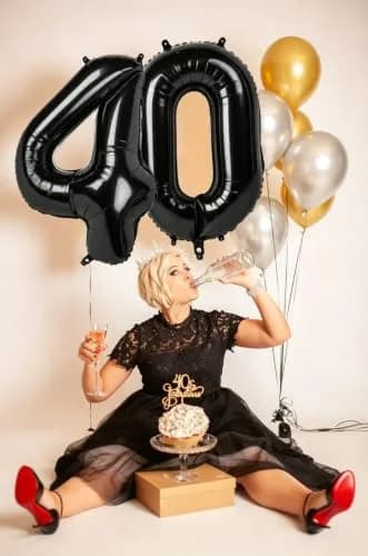 Mluchee Black Number 5 Balloon 40 Inch | Jumbo Foil Balloon for Birthday Party Decorations thumbnail 3