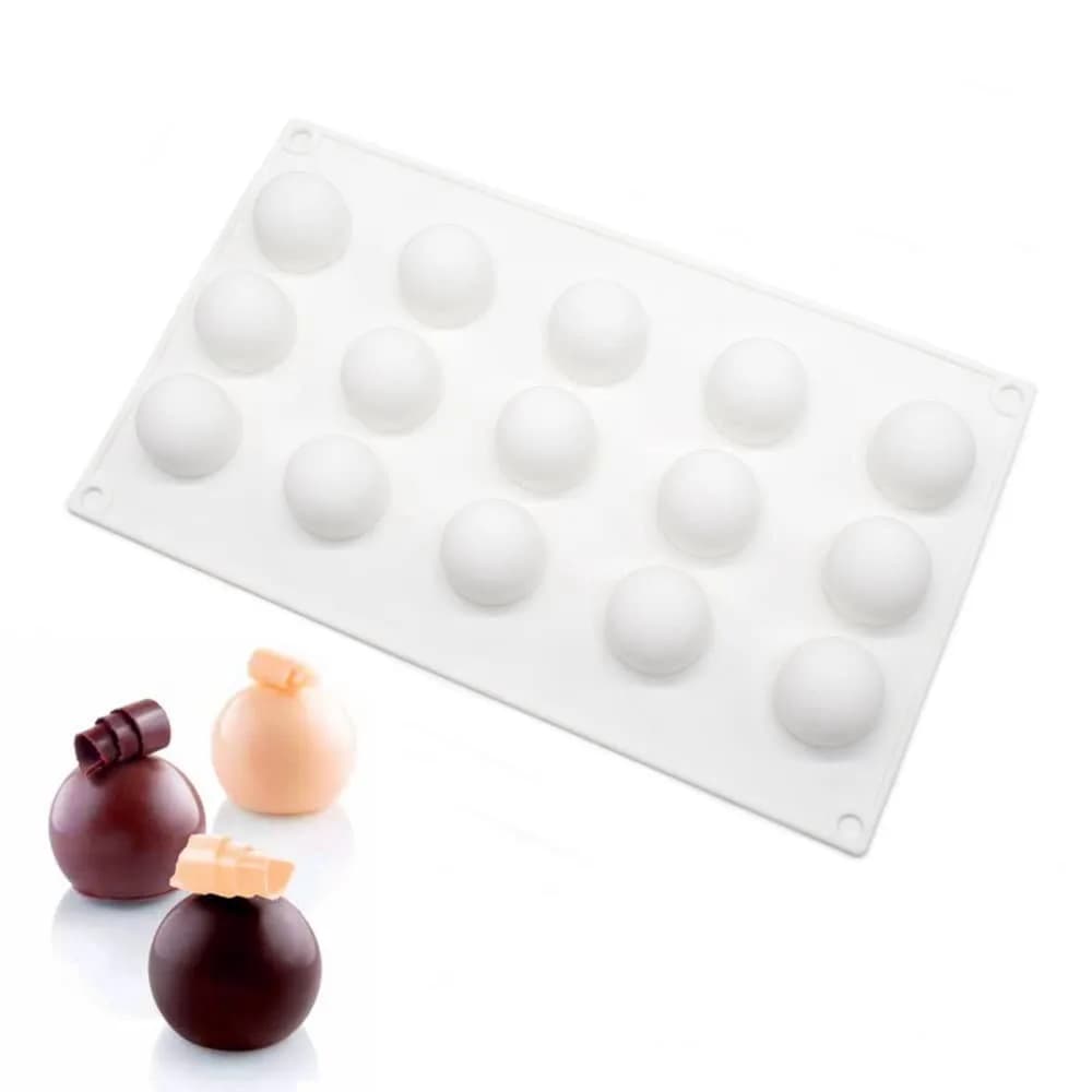 mostsom Apple Shape Silicone Mold 29.7cm (11.68x6.84x2.36 inch) | Food Grade Baking & Chocolate Mould — Orange A_11.68x6.84x1.12 inch