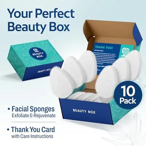 HartFelt Exfoliating Facial Sponge Pad 10 Pack | Daily Cleansing Scrubber for Makeup, Dirt, Dead Skin thumbnail 8