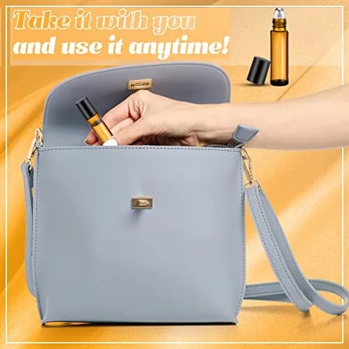 Sumind 150 Pcs Glass Essential Oil Roller Bottles 10 ml | Amber, Leakproof, Reusable thumbnail 6