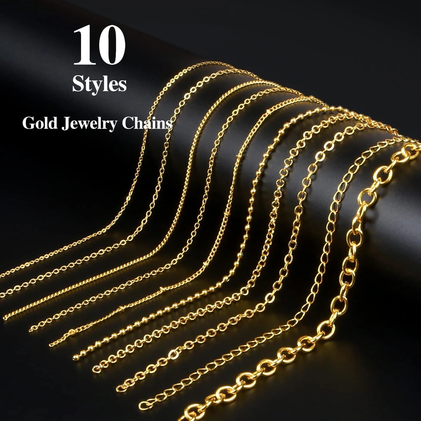 Ecoofor Gold Necklace Chains for Jewelry Making Kit 78.7ft (10 Rolls) | DIY Necklace Bracelet Jewelry Making with Jump Rings & Clasps - view 2