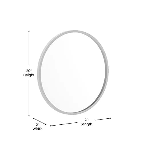 Taylor & Logan Julianne 20" Round Silver Metal Framed Wall Mirror | Modern, Safety & Versatile Design thumbnail 4