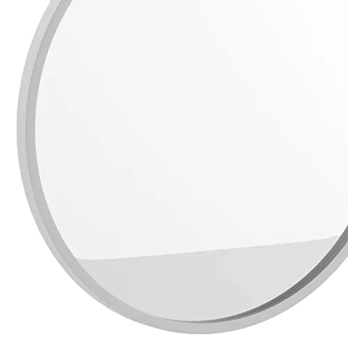 Taylor & Logan Julianne 20" Round Silver Metal Framed Wall Mirror | Modern, Safety & Versatile Design thumbnail 6