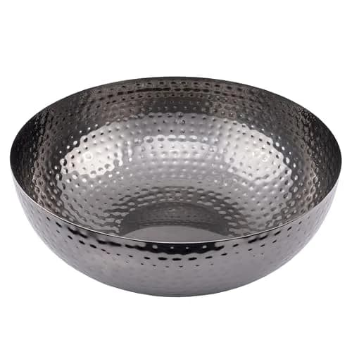 Creative Co-Op Hammered Metal Bowl, Oxidized Silver 36.8cm (14 inch) Diameter x 11.4cm (4.5 inch) H | Authentic USA Import thumbnail 1