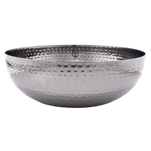 Creative Co-Op Hammered Metal Bowl, Oxidized Silver 36.8cm (14 inch) Diameter x 11.4cm (4.5 inch) H | Authentic USA Import thumbnail 3