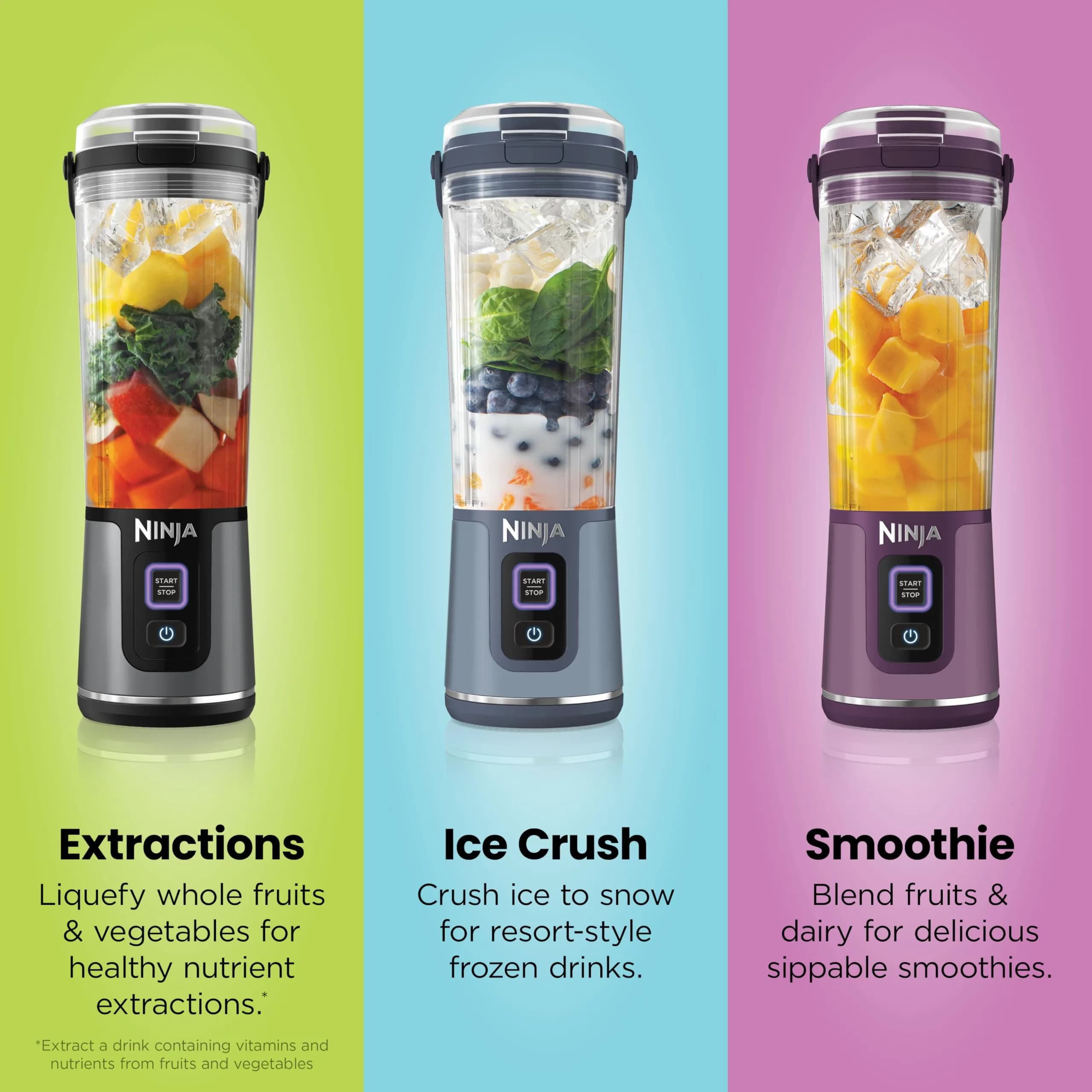 Ninja Blast Portable Blender Cordless 550ml (1.73lb) White BC151WH | Blends Ice & Frozen Fruit Anywhere - view 9