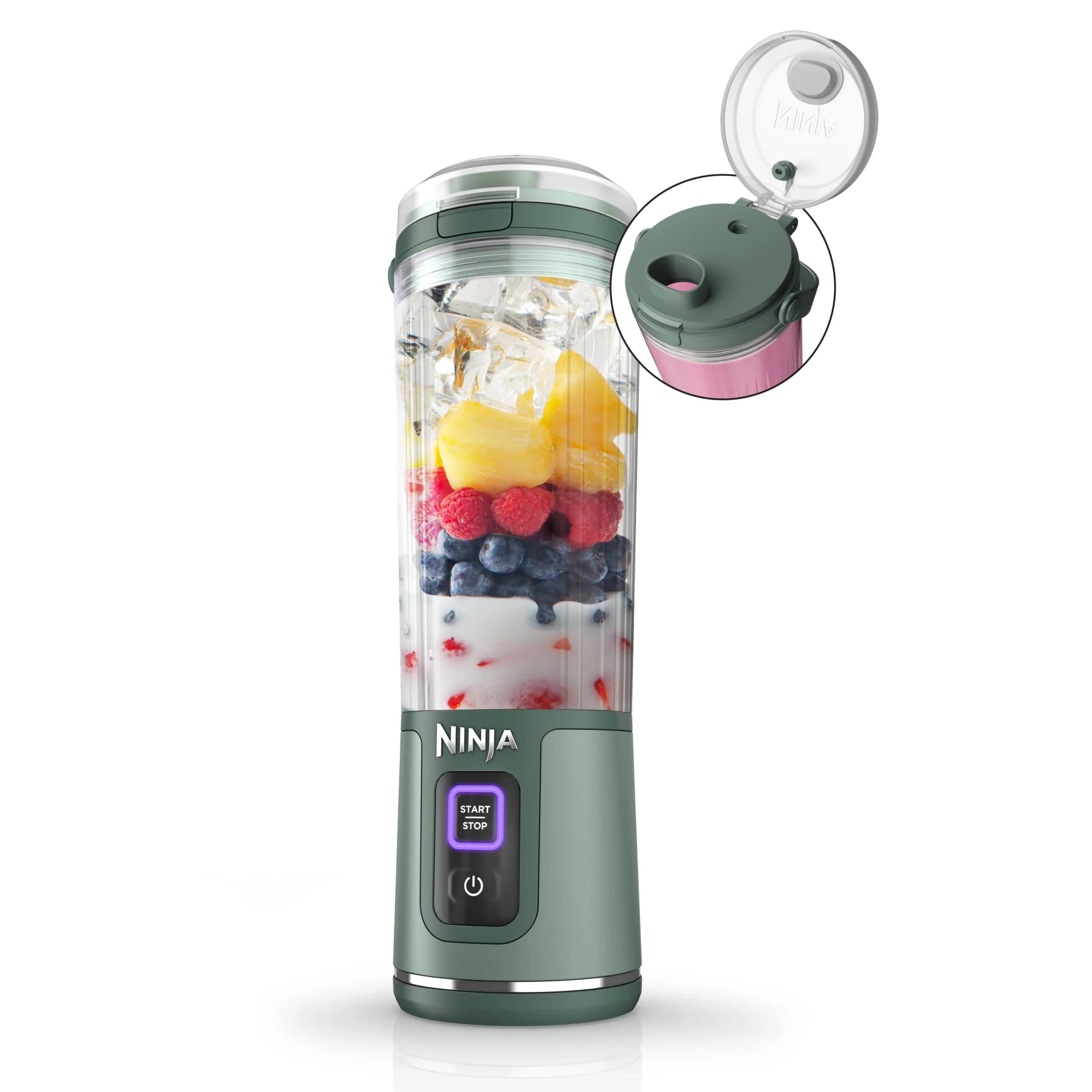 Ninja Blast Portable Blender Cordless 18oz Forest Green | Blends Ice & Frozen Fruit Anywhere - main product image