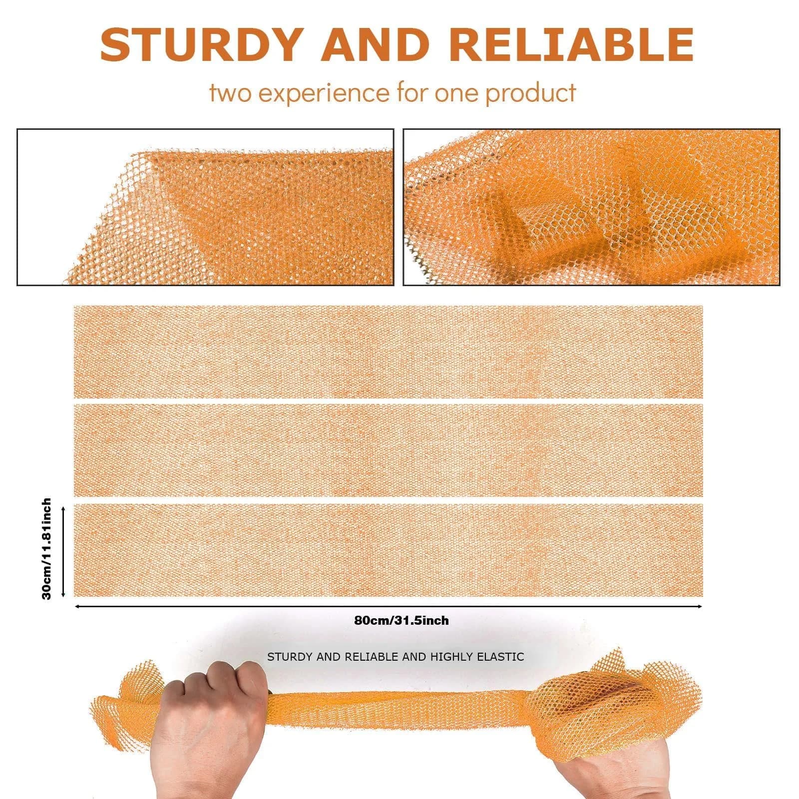 UJFQBH African Net Sponge 3 Pack - Bright Yellow | Deep Cleansing & Gentle Exfoliation - view 3