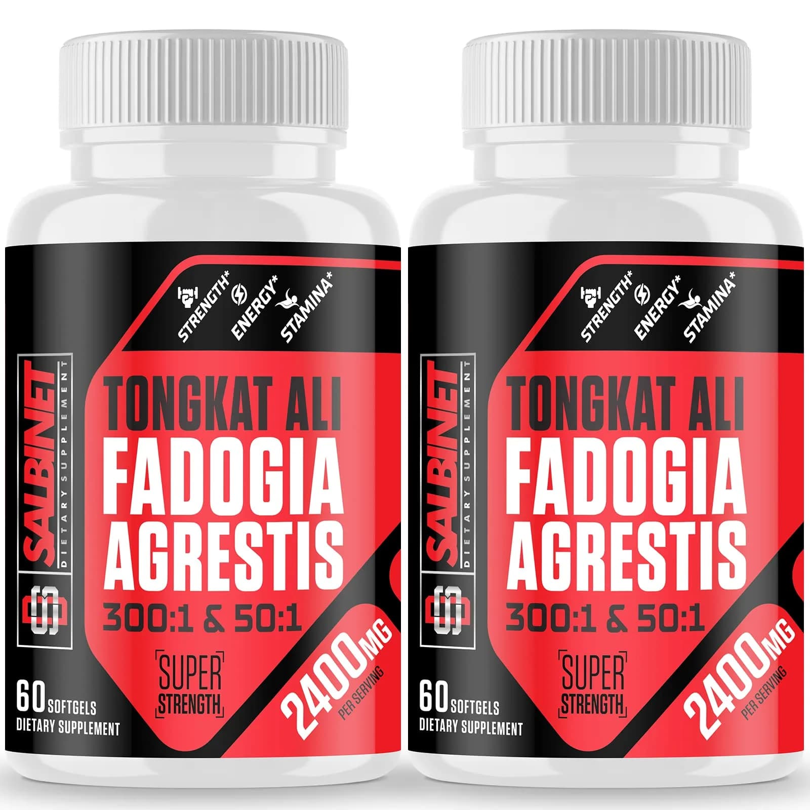 Salbinet 2400mg Nutritional Supplement 60 Count | Fadogia Agrestis & Tongkat Ali for Muscle & Performance — Softgel