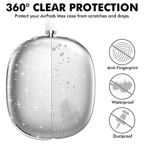 NIUTRENDZ Glitter Clear Case for AirPods Max | Soft TPU Protective Ear Cups Cover (1 Unit) thumbnail 3