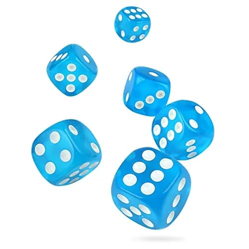 GWHOLE Leather Dice Cup with 10 Sky Blue Dice | Standard 16mm D6 for Tabletop Games thumbnail 4