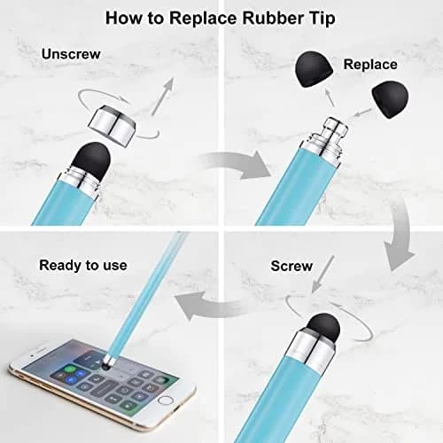LINFANC Stylus Rubber Tips for Stylus Pens | 0.24inch Diameter, Replaceable, Black thumbnail 2