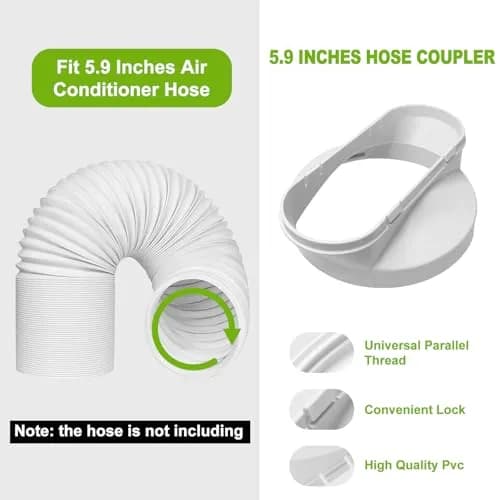 Haikun Portable AC Window Vent Kit 17-60" Adjustable | Easy Install, Durable PVC thumbnail 5