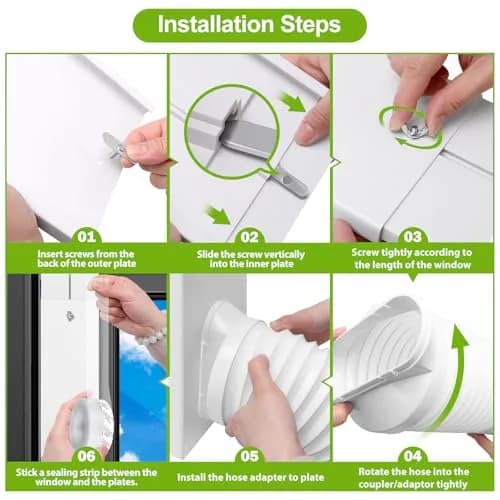 Haikun Portable AC Window Vent Kit 17-60" Adjustable | Easy Install, Durable PVC thumbnail 7