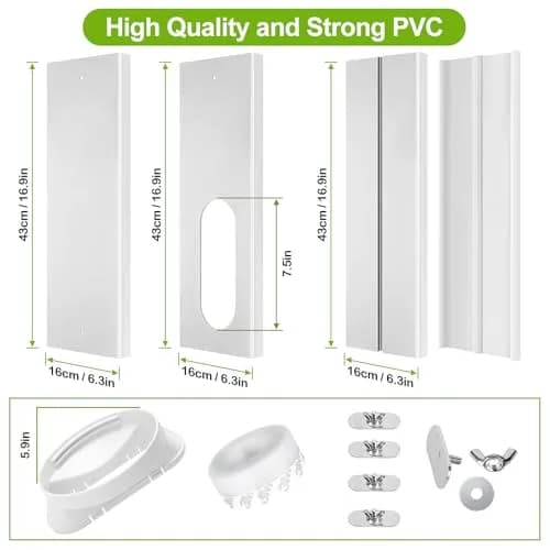 Haikun Portable AC Window Vent Kit 17-60" Adjustable | Easy Install, Durable PVC thumbnail 2