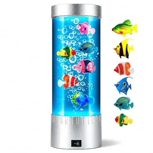 impcenst Jellyfish Lamp with RGB Color Changing LED Lights | Bubble Fish Tank Night Light for Bedroom & Desk thumbnail 1